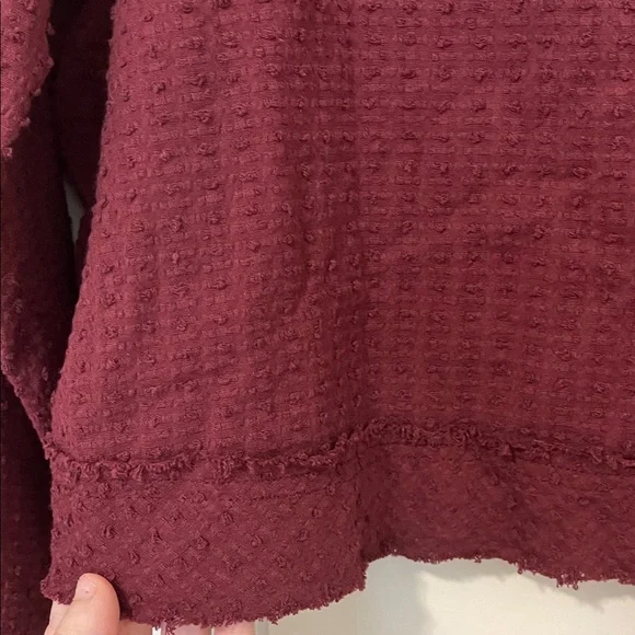 NWT! Free People Burgundy/Merlot Blouse with Back Bow Detail, Size Large - Picture 4 of 6